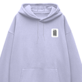 Oversized Hoodie | Unisex Relaxed Fit | 400 GSM Cotton Blend | DTG Printed | Drop Shoulder, Pre-Shrunk | Adults | Personalized | DTG | Typographic | Design | Everyday | Confident - left pocket - Lavender - mockup 3