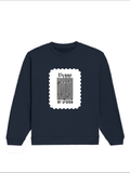 Oversized Sweatshirt | Roomy Relaxed Fit | 400 GSM Cotton Blend | Pre-Shrunk Drop Shoulder | Unisex Adult | Personalized | DTF | Typographic | Design | Everyday | Confident - front - Navy Blue - mockup 1