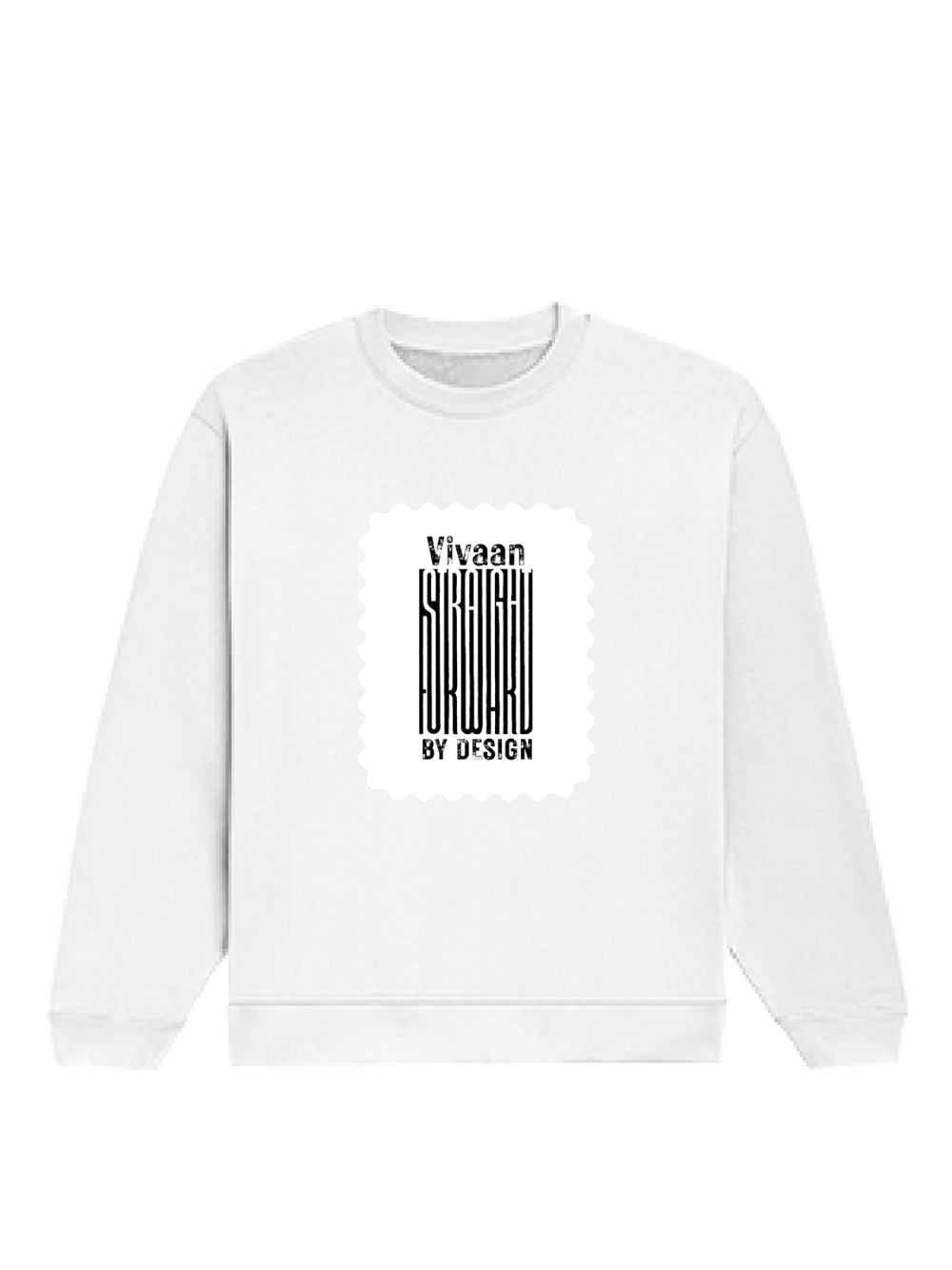 Oversized Sweatshirt | Roomy Relaxed Fit | 400 GSM Cotton Blend | Pre-Shrunk Drop Shoulder | Unisex Adult | Personalized | DTF | Typographic | Design | Everyday | Confident - front - White - mockup 1