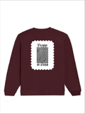 Oversized Sweatshirt | Roomy Relaxed Fit | 400 GSM Cotton Blend | Pre-Shrunk Drop Shoulder | Unisex Adult | Personalized | DTF | Typographic | Design | Everyday | Confident - back - Maroon - mockup 2