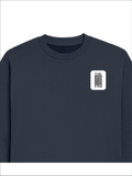 Oversized Sweatshirt | Roomy Relaxed Fit | 400 GSM Cotton Blend | Pre-Shrunk Drop Shoulder | Unisex Adult | Personalized | DTF | Typographic | Design | Everyday | Confident - left pocket - Navy Blue - mockup 3