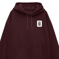 Oversized Hoodie | Relaxed Fit, Drop-Shoulder | 400 GSM Fabric | Warm, Durable | Unisex | Personalized | DTF | Typographic | Design | Everyday | Confident - left pocket - Maroon - mockup 3