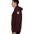Oversized Hoodie | Relaxed Fit, Drop-Shoulder | 400 GSM Fabric | Warm, Durable | Unisex | Personalized | DTF | Typographic | Design | Everyday | Confident - left sleeve - Maroon - mockup 5