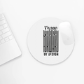 Mouse Pad | Unisex Adults | Sublimation Print | 3mm Thick, Skid-Proof, Fade-Proof | Personalized | Typographic | Design | Everyday | Confident - front_2 - Circle - White - mockup 2