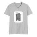 Men's V-Neck T-Shirt | Regular Fit | 180 GSM Bio-Washed Cotton | DTG Print | Durable | Personalized | DTG | Typographic | Design | Everyday | Confident - front - Grey Melange - mockup 1