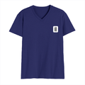 Men's V-Neck T-Shirt | Regular Fit | 180 GSM Bio-Washed Cotton | DTG Print | Durable | Personalized | DTG | Typographic | Design | Everyday | Confident - left pocket - Royal Blue - mockup 3