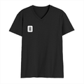 Men's V-Neck T-Shirt | Regular Fit | 180 GSM Bio-Washed Cotton | DTG Print | Durable | Personalized | DTG | Typographic | Design | Everyday | Confident - right pocket - Black - mockup 4