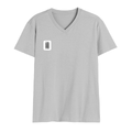 Men's V-Neck T-Shirt | Regular Fit | 180 GSM Bio-Washed Cotton | DTG Print | Durable | Personalized | DTG | Typographic | Design | Everyday | Confident - right pocket - Grey Melange - mockup 4
