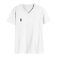 Men's V-Neck T-Shirt | Regular Fit | 180 GSM Bio-Washed Cotton | DTG Print | Durable | Personalized | DTG | Typographic | Design | Everyday | Confident - right pocket - White - mockup 4