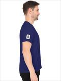 Men's V-Neck T-Shirt | Regular Fit | 180 GSM Bio-Washed Cotton | DTG Print | Durable | Personalized | DTG | Typographic | Design | Everyday | Confident - left sleeve - Royal Blue - mockup 5