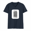 Male V Neck T-Shirt | Regular Fit | 180 GSM Bio-Washed Cotton | DTF Print | Double Stitched, Pre-Shrunk | Men | Personalized | DTF | Typographic | Design | Everyday | Confident - front - Navy Blue - mockup 1
