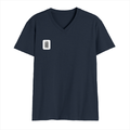 Male V Neck T-Shirt | Regular Fit | 180 GSM Bio-Washed Cotton | DTF Print | Double Stitched, Pre-Shrunk | Men | Personalized | DTF | Typographic | Design | Everyday | Confident - right pocket - Navy Blue - mockup 4