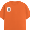 Female Classic Crew T-Shirt | Women's Regular Fit | 180 GSM Bio-Washed Cotton | Double Stitched, Pre-Shrunk | Personalized | DTG | Typographic | Design | Everyday | Confident - right pocket - Orange - mockup 4
