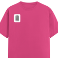 Female Classic Crew T-Shirt | Women's Regular Fit | 180 GSM Bio-Washed Cotton | Double Stitched, Pre-Shrunk | Personalized | DTG | Typographic | Design | Everyday | Confident - right pocket - Pink - mockup 4