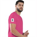Female Classic Crew T-Shirt | Women's Regular Fit | 180 GSM Bio-Washed Cotton | Double Stitched, Pre-Shrunk | Personalized | DTG | Typographic | Design | Everyday | Confident - right sleeve - Pink - mockup 6