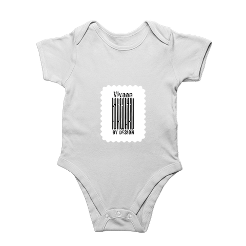 Baby Romper | 0-12 Months Regular Fit | 180 GSM Bio-Washed Cotton Blend | Double Stitched, Pre-Shrunk | Unisex | Personalized | DTF | Typographic | Design | Everyday | Confident - front - White - mockup 1