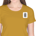 Women's Classic Crew T-Shirt | Regular Fit | 180 GSM Bio-Washed Cotton | DTF Print Ready | Double Stitched, Pre-Shrunk | Personalized | DTF | Typographic | Design | Everyday | Confident - left pocket - Mustard Yellow - mockup 3