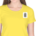 Women's Classic Crew T-Shirt | Regular Fit | 180 GSM Bio-Washed Cotton | DTF Print Ready | Double Stitched, Pre-Shrunk | Personalized | DTF | Typographic | Design | Everyday | Confident - left pocket - New Yellow - mockup 3