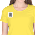 Women's Classic Crew T-Shirt | Regular Fit | 180 GSM Bio-Washed Cotton | DTF Print Ready | Double Stitched, Pre-Shrunk | Personalized | DTF | Typographic | Design | Everyday | Confident - right pocket - New Yellow - mockup 4
