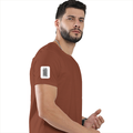 Men's Classic Crew T-Shirt | Regular Fit | 180 GSM Bio-Washed Cotton | DTF Print Ready | Pre-Shrunk, Durable | Personalized | DTF | Typographic | Design | Everyday | Confident - right sleeve - Copper - mockup 6