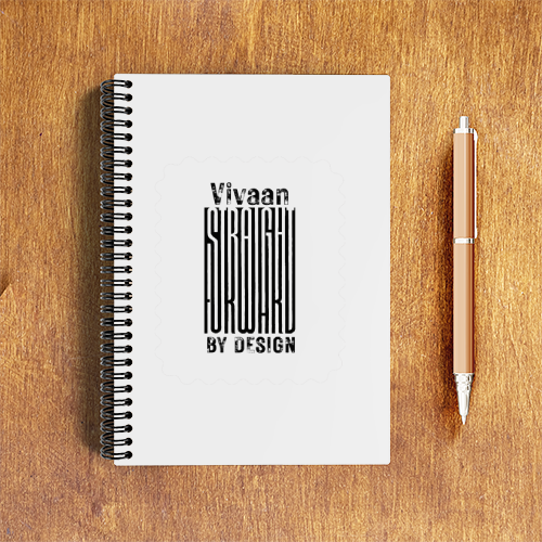 NotePad | A5 Size | Digital Print | 120 Pages | Unisex | Personalized | Typographic | Design | Everyday | Confident - front - White - mockup 1