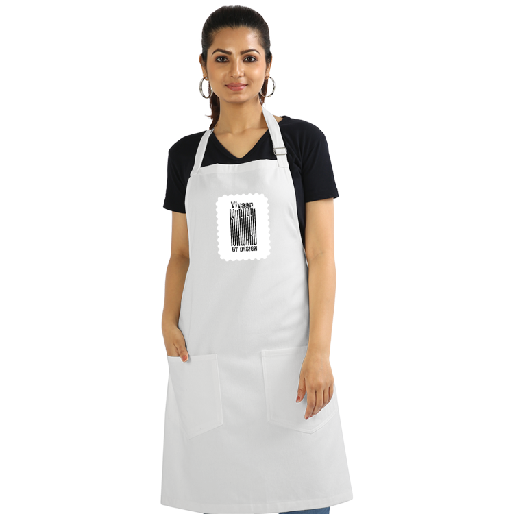 Apron | Onesize Unisex Adult | Cotton DTG Printed | Pockets & Adjustable Straps | Personalized | DTG | Typographic | Design | Everyday | Confident - front - White - mockup 1