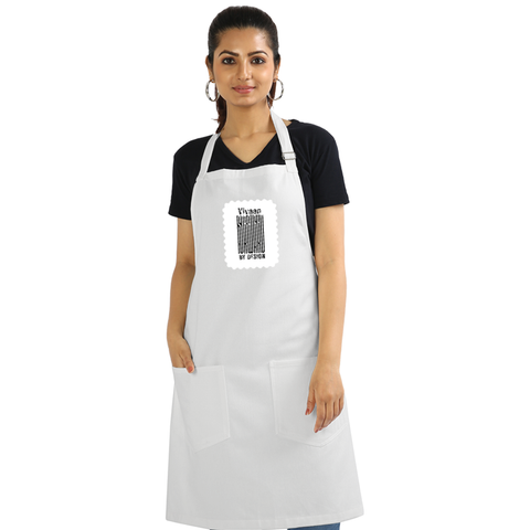 Apron | Onesize Unisex Adult | Cotton DTG Printed | Pockets & Adjustable Straps | Personalized | DTG | Typographic | Design | Everyday | Confident - front - White - mockup 1
