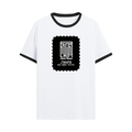 Ringer T-shirt | Unisex Regular Fit | 100% Cotton DTF/DTG | Contrast Rib Neck Bio Washed Pre-Shrunk | Adults | Personalized | DTF | Modern | Leadership | Confidence | Everyday | Calm - front - Black White - mockup 1