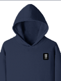 Pullover Hoodie | Unisex Regular Fit | Tri-Layer Cotton Blend | DTG Print Ready | Adults | Personalized | DTG | Modern | Leadership | Confidence | Everyday | Calm - left pocket - Navy Blue - mockup 3
