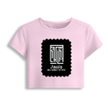 Female Baby Tee | Cropped Fit, Gen Z | 95% Cotton 5% Spandex, DTG | Stretchable, Breathable, Pre-Shrunk | Women | Personalized | DTG | Modern | Leadership | Confidence | Everyday | Calm - front - Light Baby Pink - mockup 1