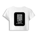 Female Baby Tee | Cropped Fit, Gen Z | 95% Cotton 5% Spandex, DTG | Stretchable, Breathable, Pre-Shrunk | Women | Personalized | DTG | Modern | Leadership | Confidence | Everyday | Calm - back - White - mockup 2