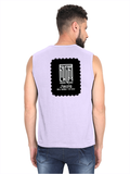 Men's Sleeveless T-Shirt | Regular Fit | 180 GSM Bio-Washed Cotton | Pre-Shrunk, Double Stitched | Men | Personalized | DTF | Modern | Leadership | Confidence | Everyday | Calm - back - Lavender - mockup 2