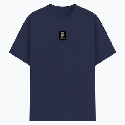 Basic T-Shirt | Unisex Fit, Sizes XS-2XL | 180 GSM Poly-Cotton Blend, DTF Ready | Bio-Wash, Silicon Finish, Durable Stitching | Adults | Personalized | DTF | Modern | Leadership | Confidence | Everyday | Calm - front - Navy Blue - mockup 1