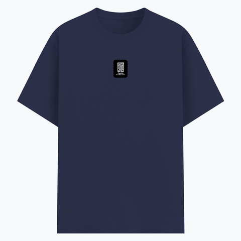 Basic T-Shirt | Unisex Fit, Sizes XS-2XL | 180 GSM Poly-Cotton Blend, DTF Ready | Bio-Wash, Silicon Finish, Durable Stitching | Adults | Personalized | DTF | Modern | Leadership | Confidence | Everyday | Calm - front - Navy Blue - mockup 1
