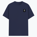 Basic T-Shirt | Unisex Fit, Sizes XS-2XL | 180 GSM Poly-Cotton Blend, DTF Ready | Bio-Wash, Silicon Finish, Durable Stitching | Adults | Personalized | DTF | Modern | Leadership | Confidence | Everyday | Calm - left pocket - Navy Blue - mockup 3