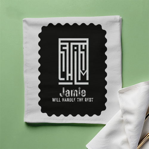 Cloth Napkin | Kitchen & Dining Accessory | 100% Polyester | Durable, Soft, Hemmed Edges | Unisex | Personalized | Modern | Leadership | Confidence | Everyday | Calm - front - White - mockup 1