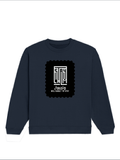 Oversized Sweatshirt | Roomy Relaxed Fit | 400 GSM Cotton Blend | Pre-Shrunk Drop Shoulder | Unisex Adult | Personalized | DTG | Modern | Leadership | Confidence | Everyday | Calm - front - Navy Blue - mockup 1