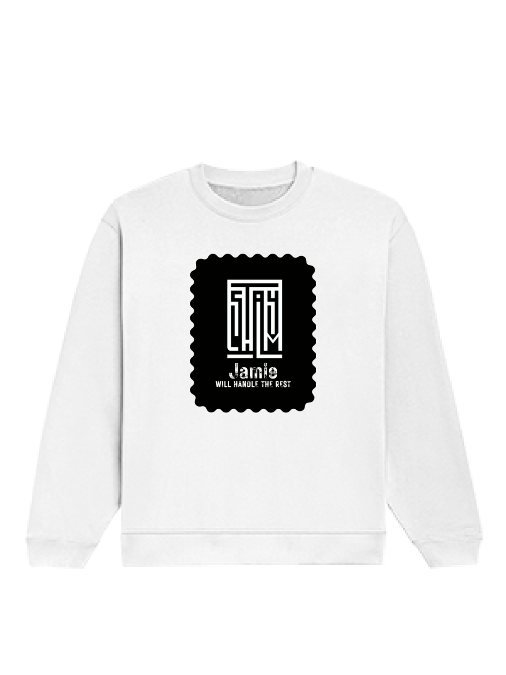 Oversized Sweatshirt | Roomy Relaxed Fit | 400 GSM Cotton Blend | Pre-Shrunk Drop Shoulder | Unisex Adult | Personalized | DTG | Modern | Leadership | Confidence | Everyday | Calm - front - White - mockup 1