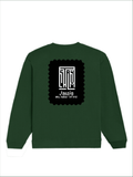 Oversized Sweatshirt | Roomy Relaxed Fit | 400 GSM Cotton Blend | Pre-Shrunk Drop Shoulder | Unisex Adult | Personalized | DTG | Modern | Leadership | Confidence | Everyday | Calm - back - Bottle Green - mockup 2