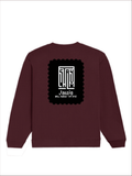 Oversized Sweatshirt | Roomy Relaxed Fit | 400 GSM Cotton Blend | Pre-Shrunk Drop Shoulder | Unisex Adult | Personalized | DTG | Modern | Leadership | Confidence | Everyday | Calm - back - Maroon - mockup 2