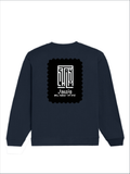 Oversized Sweatshirt | Roomy Relaxed Fit | 400 GSM Cotton Blend | Pre-Shrunk Drop Shoulder | Unisex Adult | Personalized | DTG | Modern | Leadership | Confidence | Everyday | Calm - back - Navy Blue - mockup 2