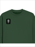 Oversized Sweatshirt | Roomy Relaxed Fit | 400 GSM Cotton Blend | Pre-Shrunk Drop Shoulder | Unisex Adult | Personalized | DTG | Modern | Leadership | Confidence | Everyday | Calm - right pocket - Bottle Green - mockup 4