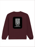 Oversized Sweatshirt | Roomy Relaxed Fit | 400 GSM Cotton Blend | Pre-Shrunk Drop Shoulder | Unisex Adult | Personalized | DTF | Modern | Leadership | Confidence | Everyday | Calm - back - Maroon - mockup 2