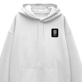 Oversized Hoodie | Relaxed Fit, Drop-Shoulder | 400 GSM Fabric | Warm, Durable | Unisex | Personalized | DTF | Modern | Leadership | Confidence | Everyday | Calm - left pocket - White - mockup 3