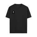 Male Standard Crew T-Shirt | Regular Fit | 100% Cotton DTF Print | Soft, Durable | Men | Personalized | DTF | Modern | Leadership | Confidence | Everyday | Calm - left pocket - Black - mockup 5