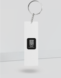 Keychain | Rectangle, Square, Slim Options | Acrylic UV Printed | Fade-Proof, Glossy Finish | Unisex | Personalized | Modern | Leadership | Confidence | Everyday | Calm - back_Slim - White - mockup 6