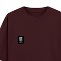 Oversized Classic T-Shirt | Unisex Oversized Fit | 100% Super-Combed Cotton | Pre-Shrunk & Ribbed Neck | Adults | Personalized | DTG | Modern | Leadership | Confidence | Everyday | Calm - left pocket - Maroon - mockup 3
