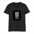 Men's V-Neck T-Shirt | Regular Fit | 180 GSM Bio-Washed Cotton | DTG Print | Durable | Personalized | DTG | Modern | Leadership | Confidence | Everyday | Calm - front - Black - mockup 1