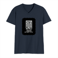 Men's V-Neck T-Shirt | Regular Fit | 180 GSM Bio-Washed Cotton | DTG Print | Durable | Personalized | DTG | Modern | Leadership | Confidence | Everyday | Calm - front - Navy Blue - mockup 1
