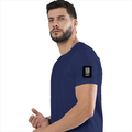 Classic Crew T-Shirt | Men's Regular Fit | 180 GSM Bio-Washed Cotton | DTG Print Ready | Double-Stitched & Ribbed Neck | Personalized | DTG | Modern | Leadership | Confidence | Everyday | Calm - left sleeve - Royal Blue - mockup 5